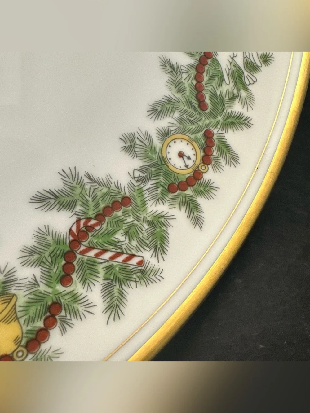 Vintage Fitz & Floyd St Nicholas Pedestal Cake Stand Christmas Serving Dish 10
